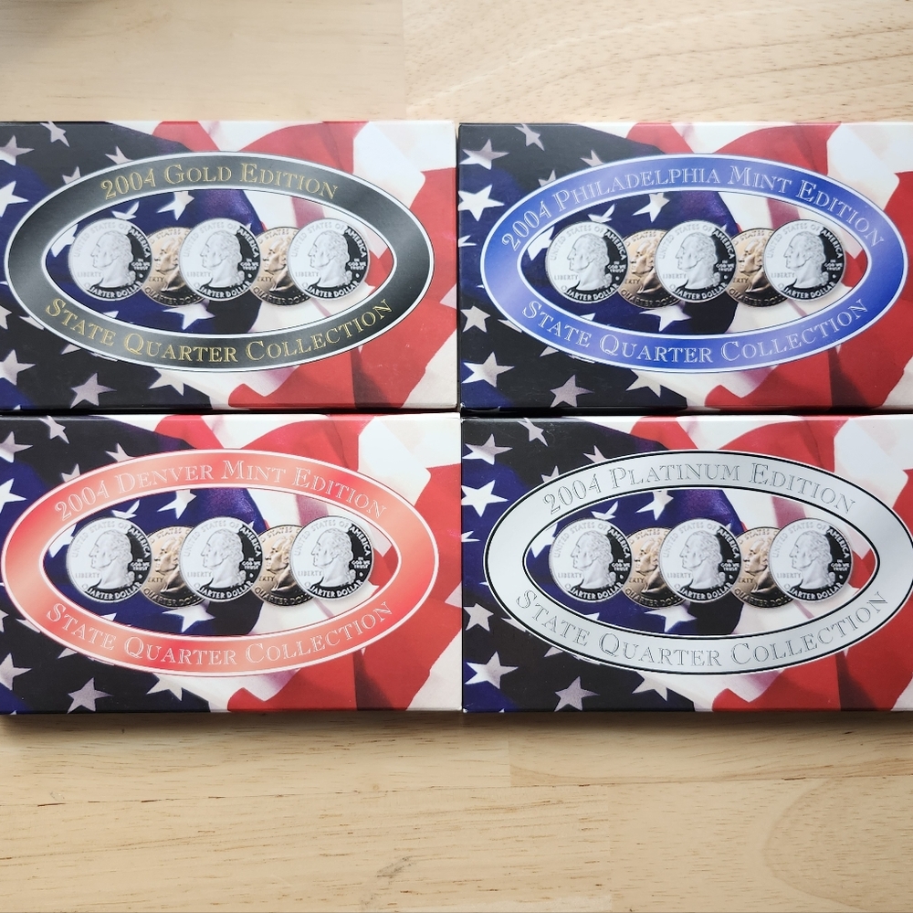 2004 State Quarter Collection Set P&D Sets And Gold And Platinum Sets